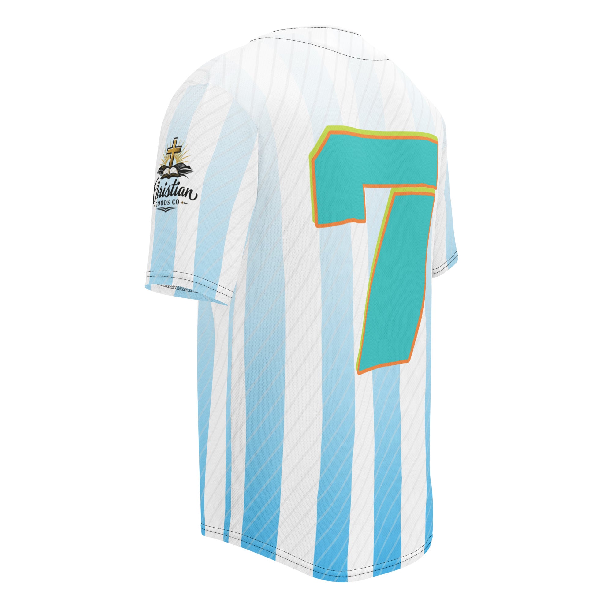 He is Dad Baseball Jersey - White - Left Back View