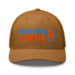 6606T Retro Trucker Navy Marked & Chosen Logo front facing