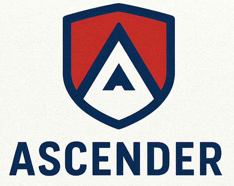 Logo of Ascender with a shield design and letter 'A' on a white background