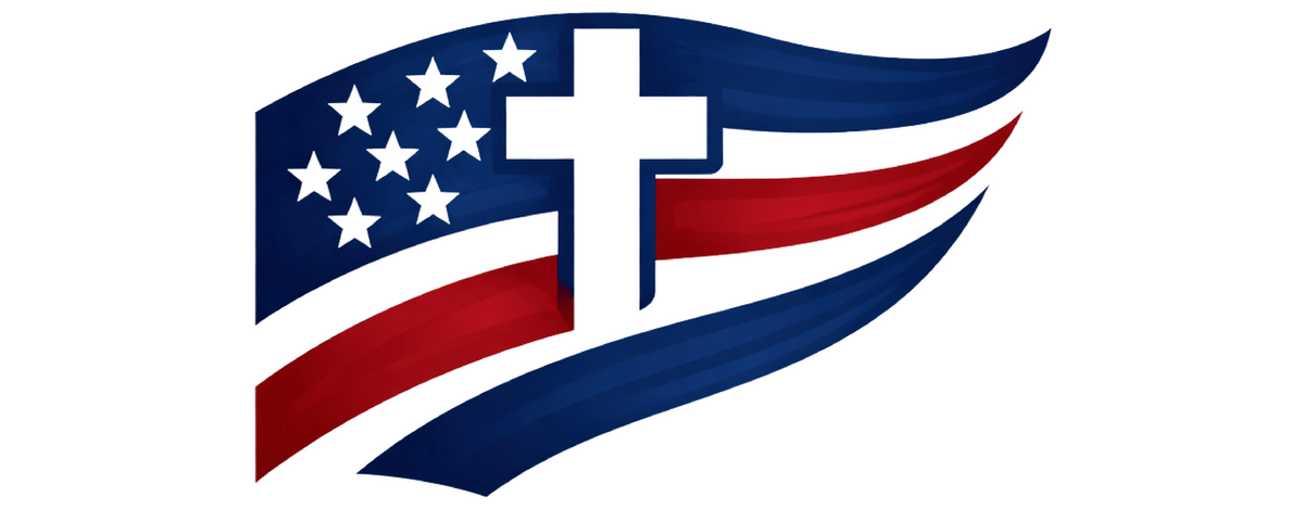 Cross Nation logo featuring a stylized American flag with a white cross and stars, above the text 'CROSSNATION' in red and blue on a white background.