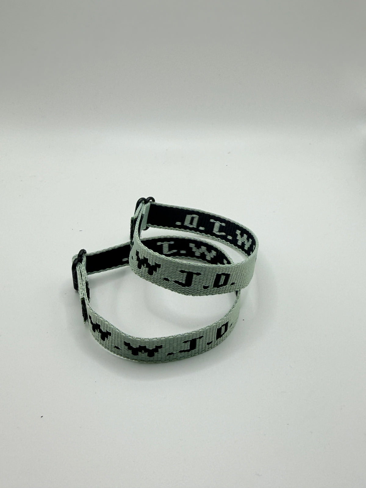 WWJD Woven Bracelet - Sage/Black - Front View