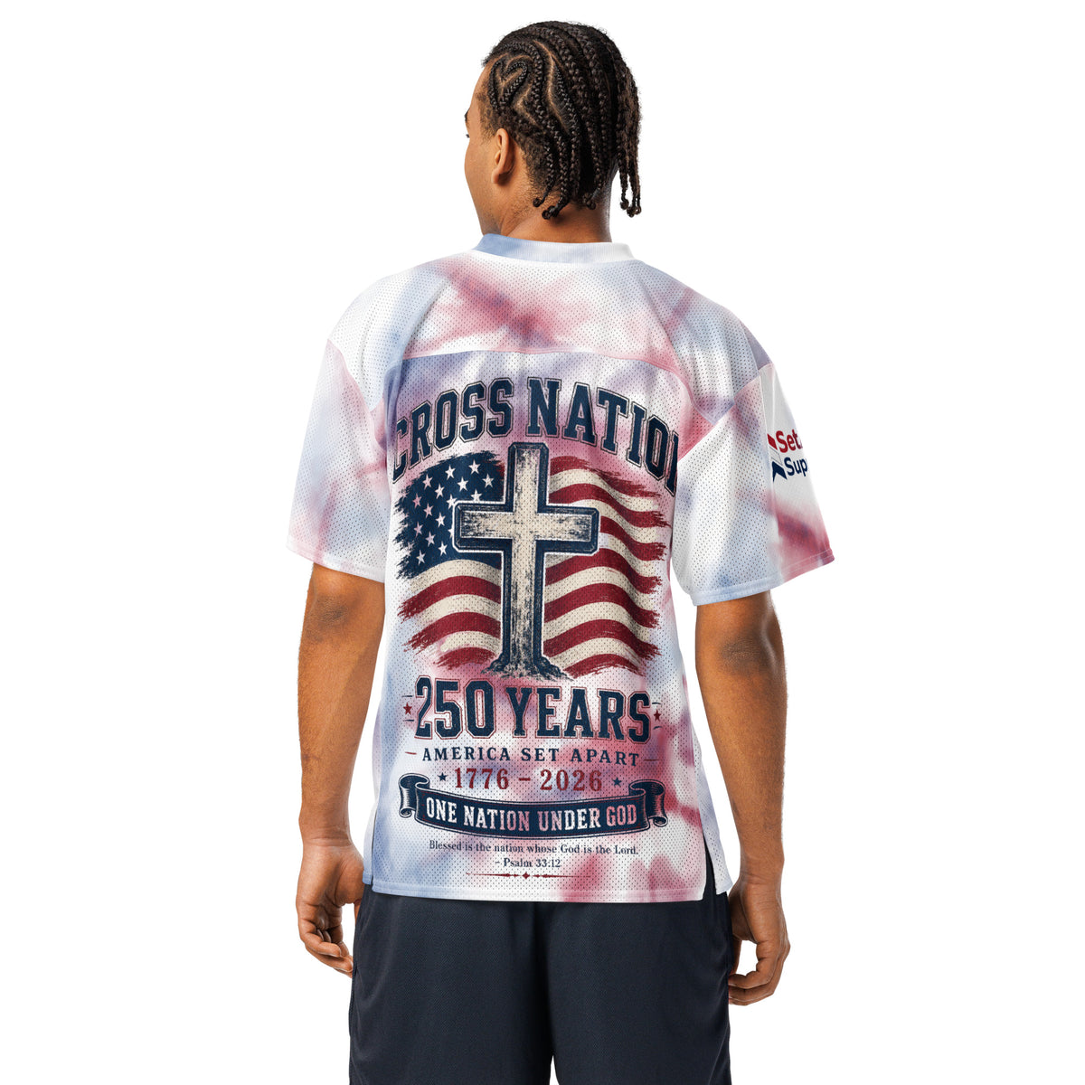 America 250th Football Jersey - White - Back View