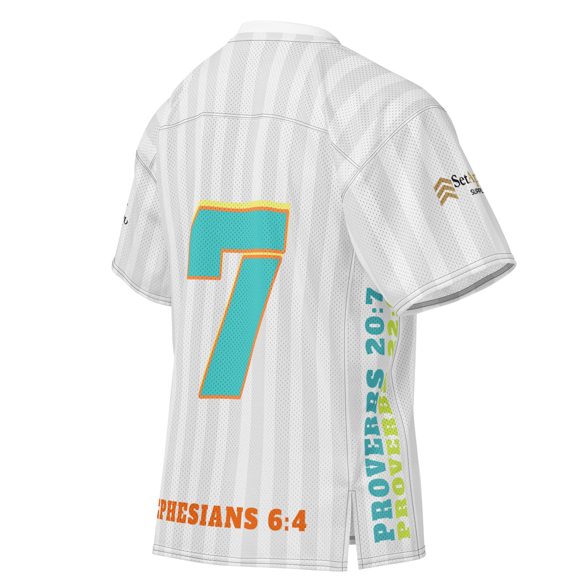 He is Dad Football Jersey - White - Right Back View