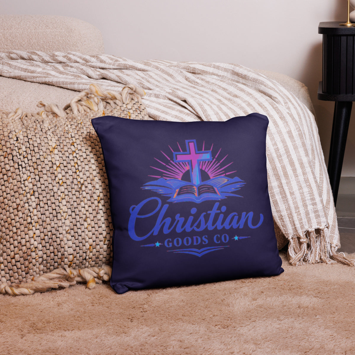 Lion of Judah Purple Basic Pillow - 18 x 18 - Back View