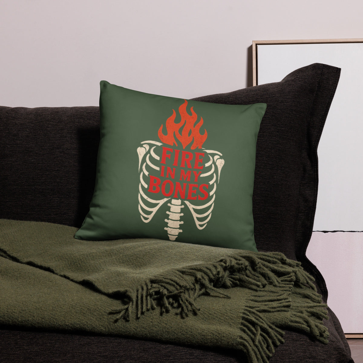 Fire in My Bones Basic Pillow - 18″×18″ - Front View