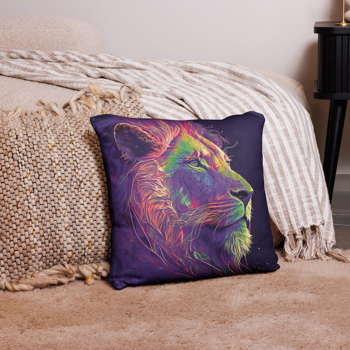 Lion of Judah Purple Basic Pillow - 18″×18″ - Front View