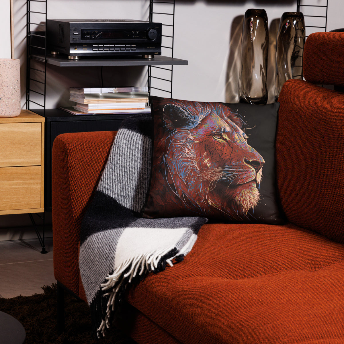 Lion of Judah Red Basic Pillow - 18″×18″ - Front View
