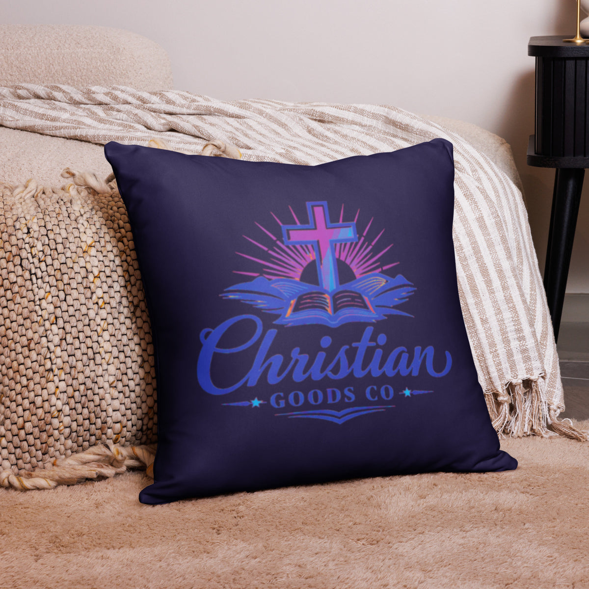Lion of Judah Purple Basic Pillow - 22 x 22 - Back View