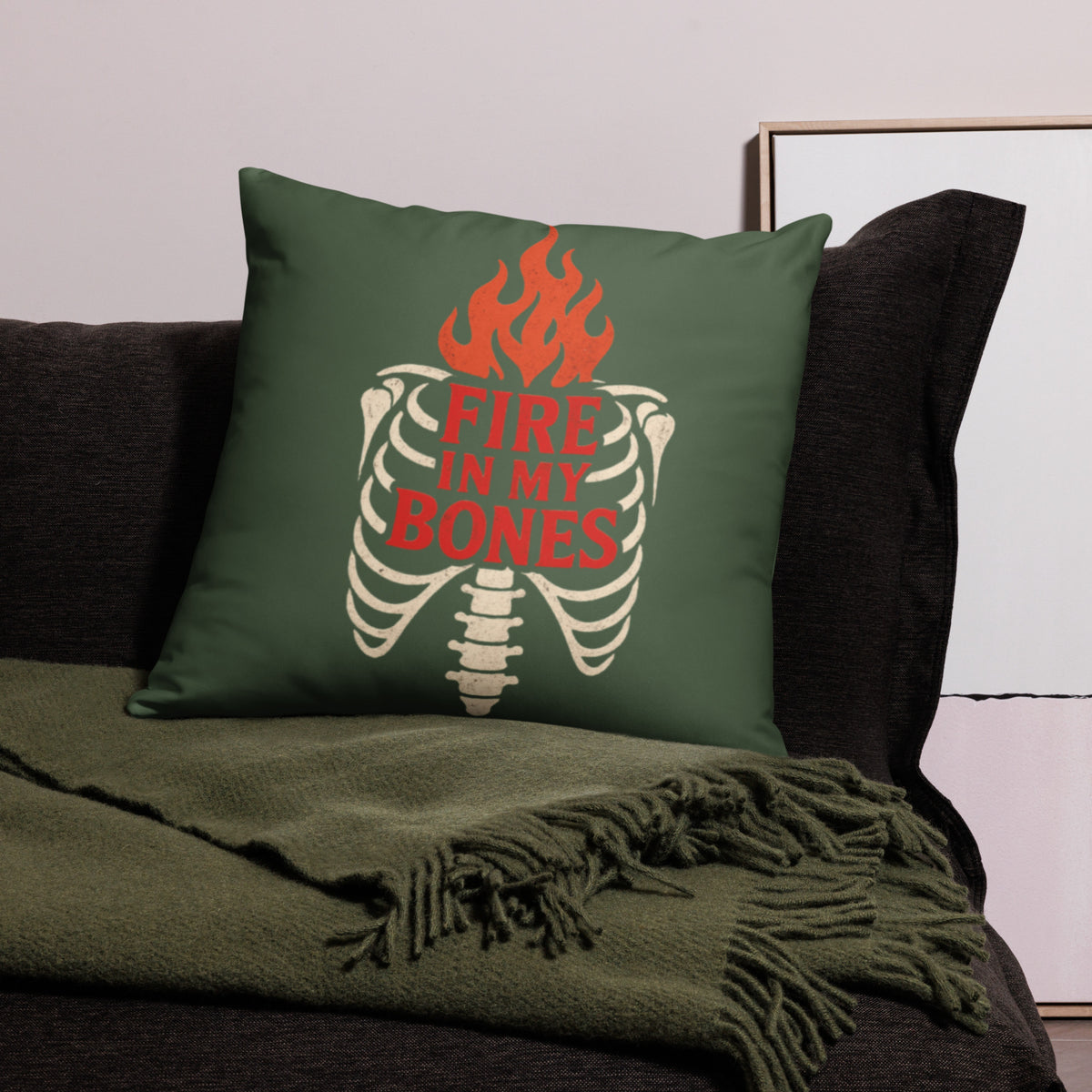 Fire in My Bones Basic Pillow - 22″×22″ - Front View
