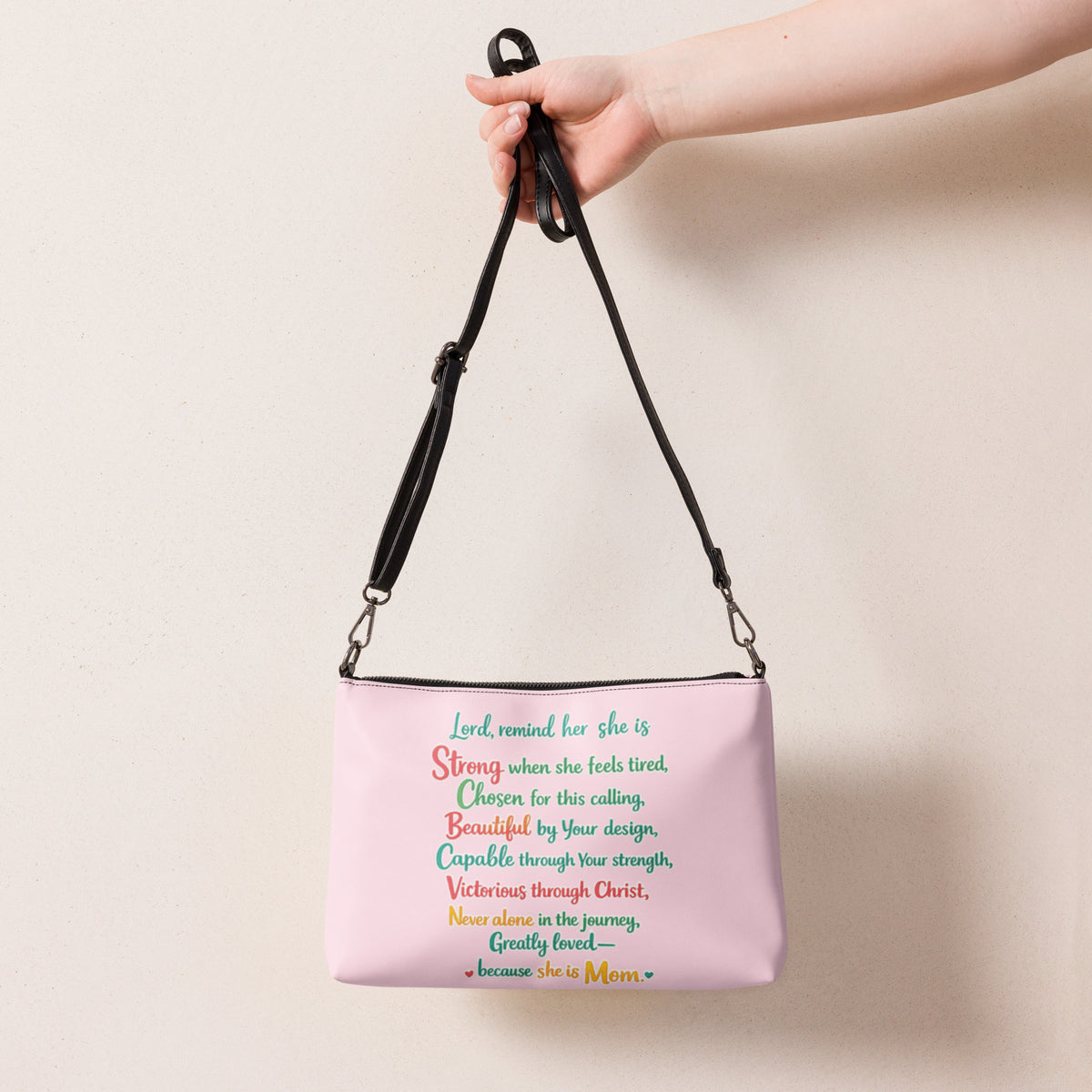 She is Mom Crossbody Bag - Black - Back View 2