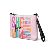 She is Mom Crossbody Bag - Black - Left Front View