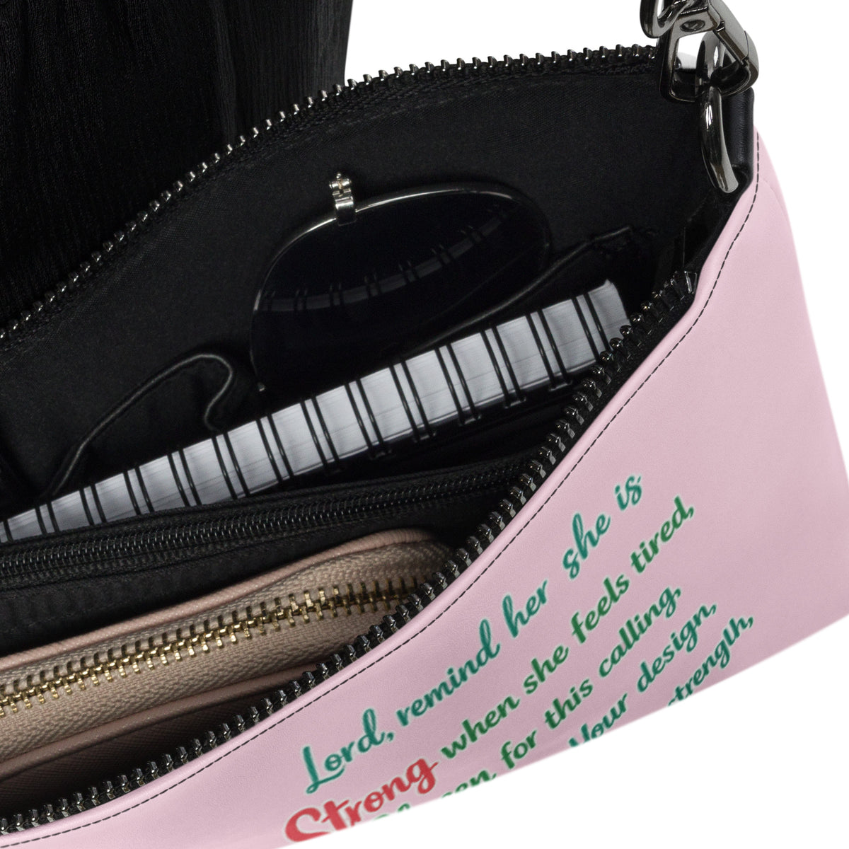 She is Mom Crossbody Bag - Black - Detail View