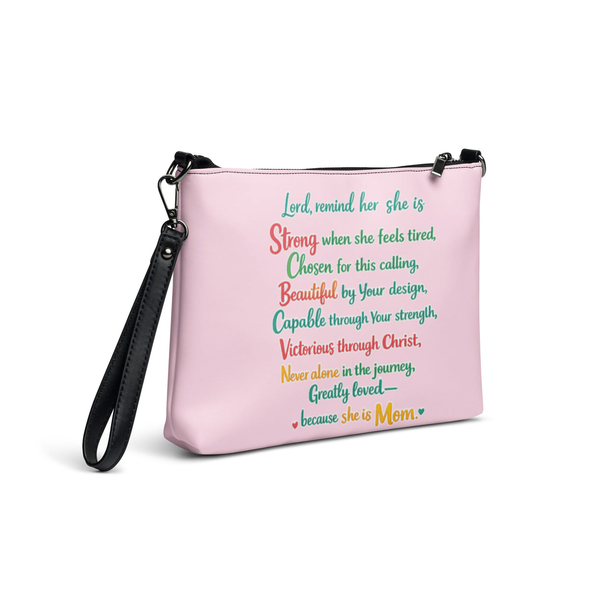 She is Mom Crossbody Bag - Black - Right Back View