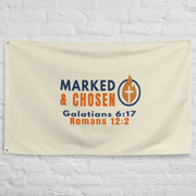 Marked & Chosen Flag - White - Front View