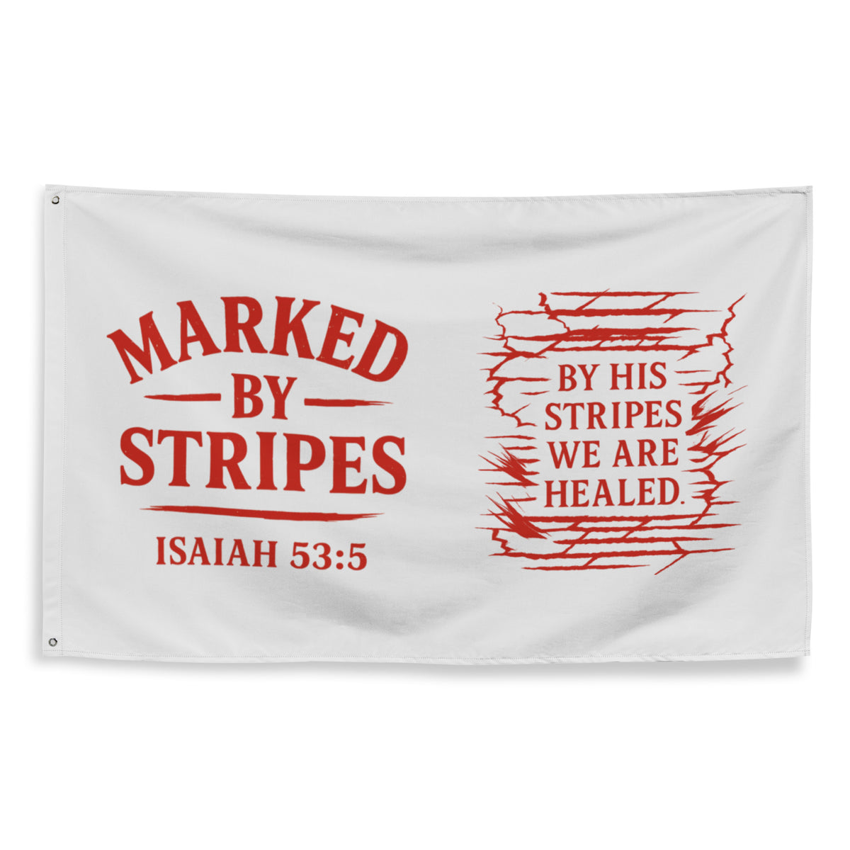 Marked by Stripes Flag - White - Front View 6