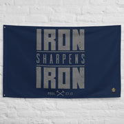 Iron Sharpens Iron Flag - White - Front View