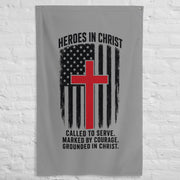 Heroes in Christ Fire & Rescue Flag - White - Front View