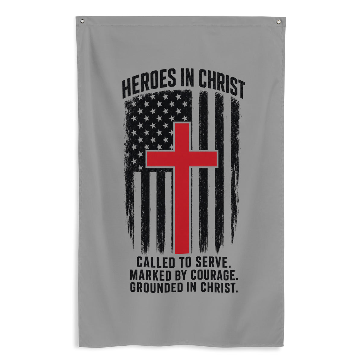 Heroes in Christ Fire & Rescue Flag - White - Front View