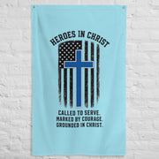 Heroes in Christ Police Flag - White - Front View
