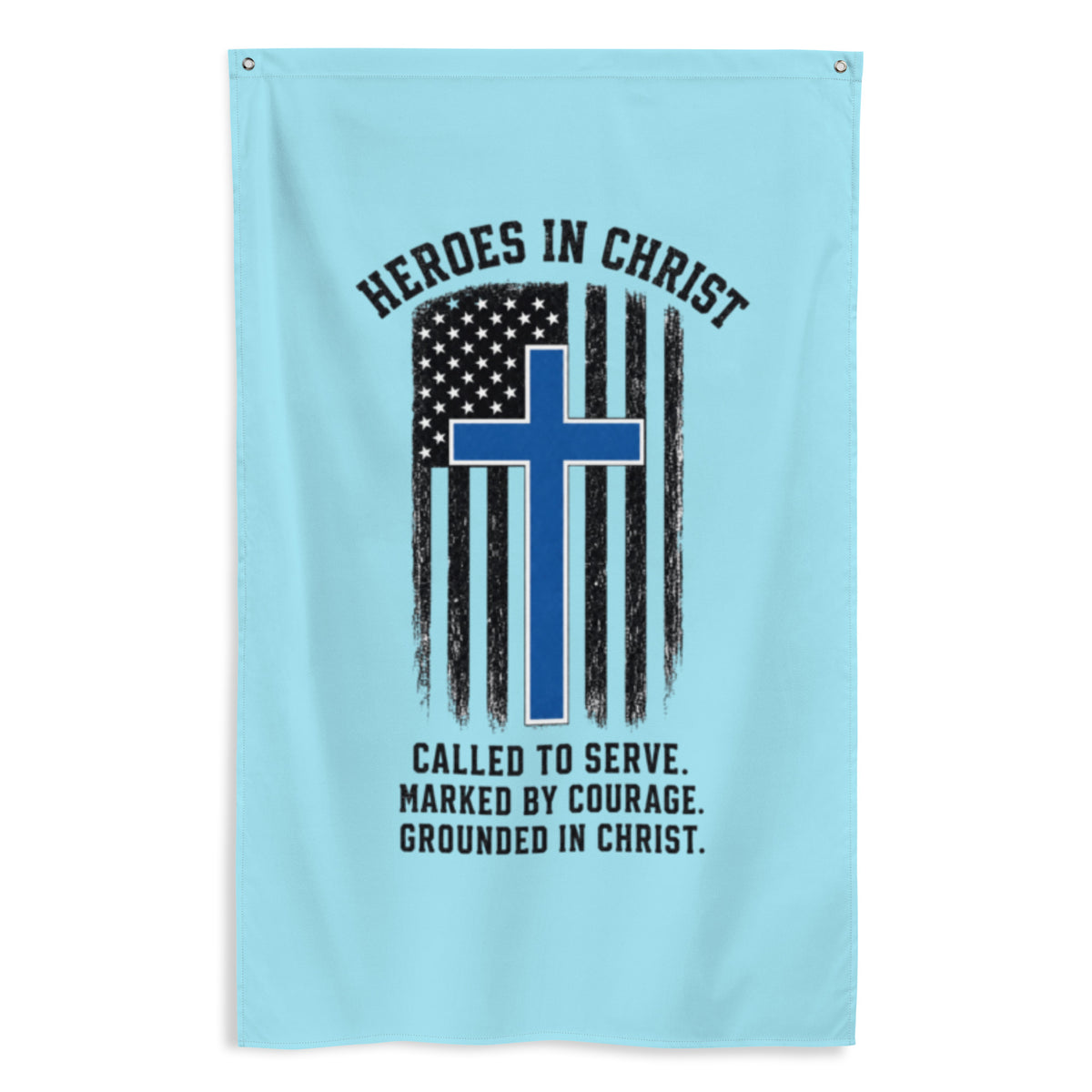 Heroes in Christ Police Flag - White - Front View