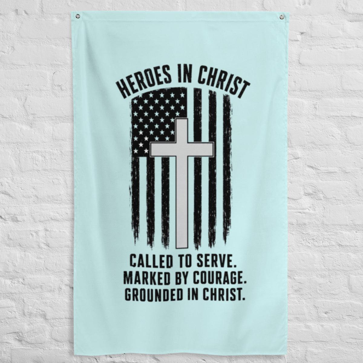 Heroes in Christ Healthcare Flag - White - Front View