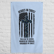 Heroes in Christ Navy Camo Flag - Wall Flag - Front View