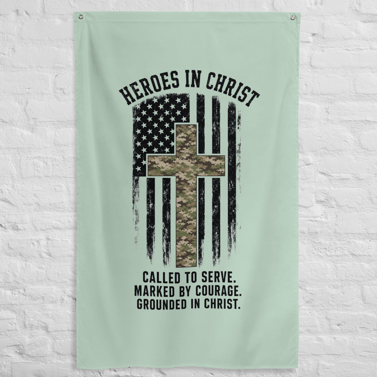 Heroes in Christ Army & Air Force Camo Flag - Wall Flag - Front View