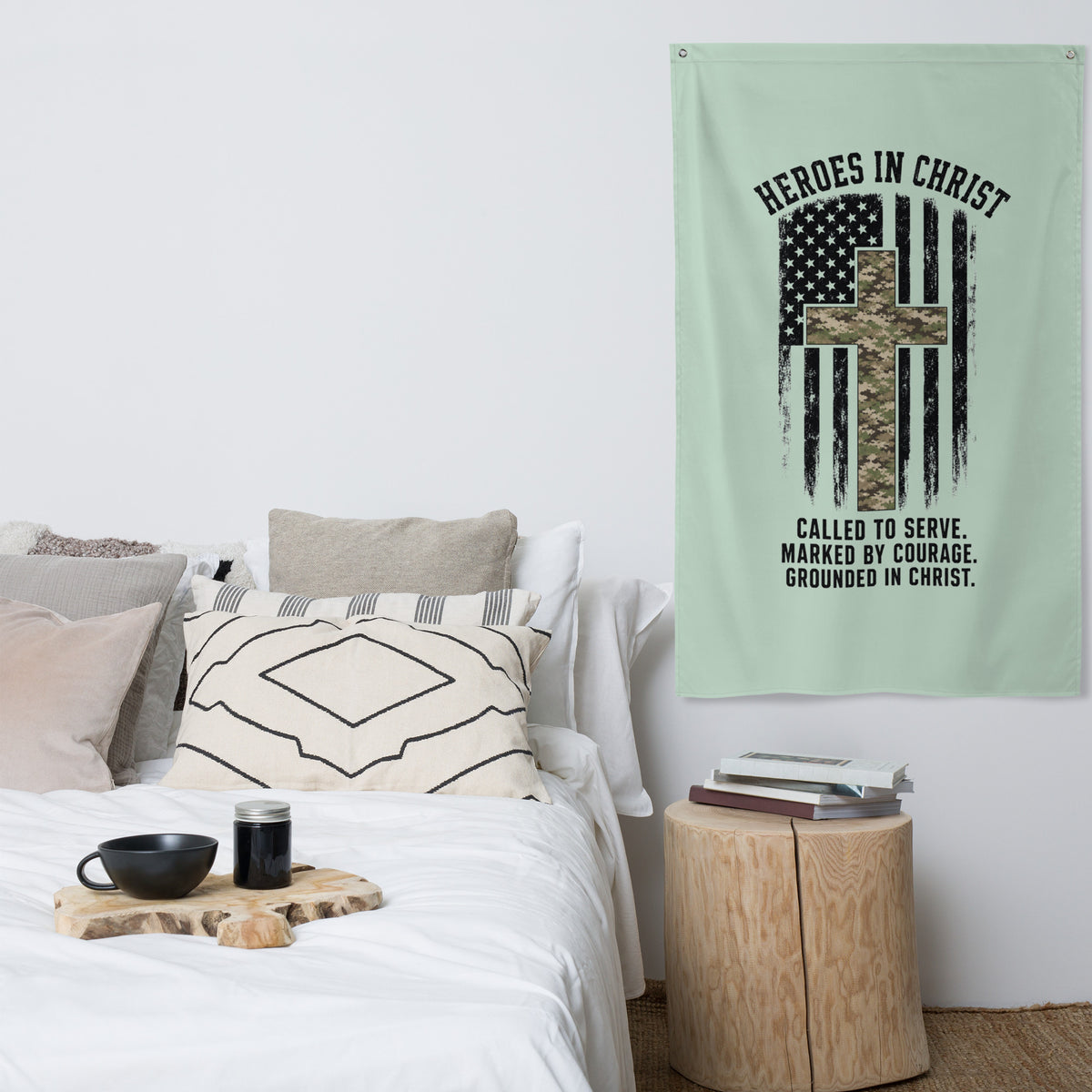 Heroes in Christ Army & Air Force Camo Flag - Wall Flag - Front View 5