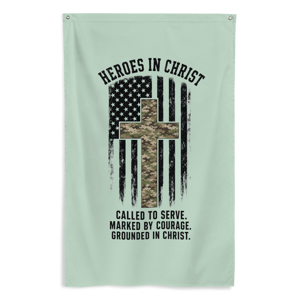 Heroes in Christ Army & Air Force Camo Flag - Wall Flag - Front View 7