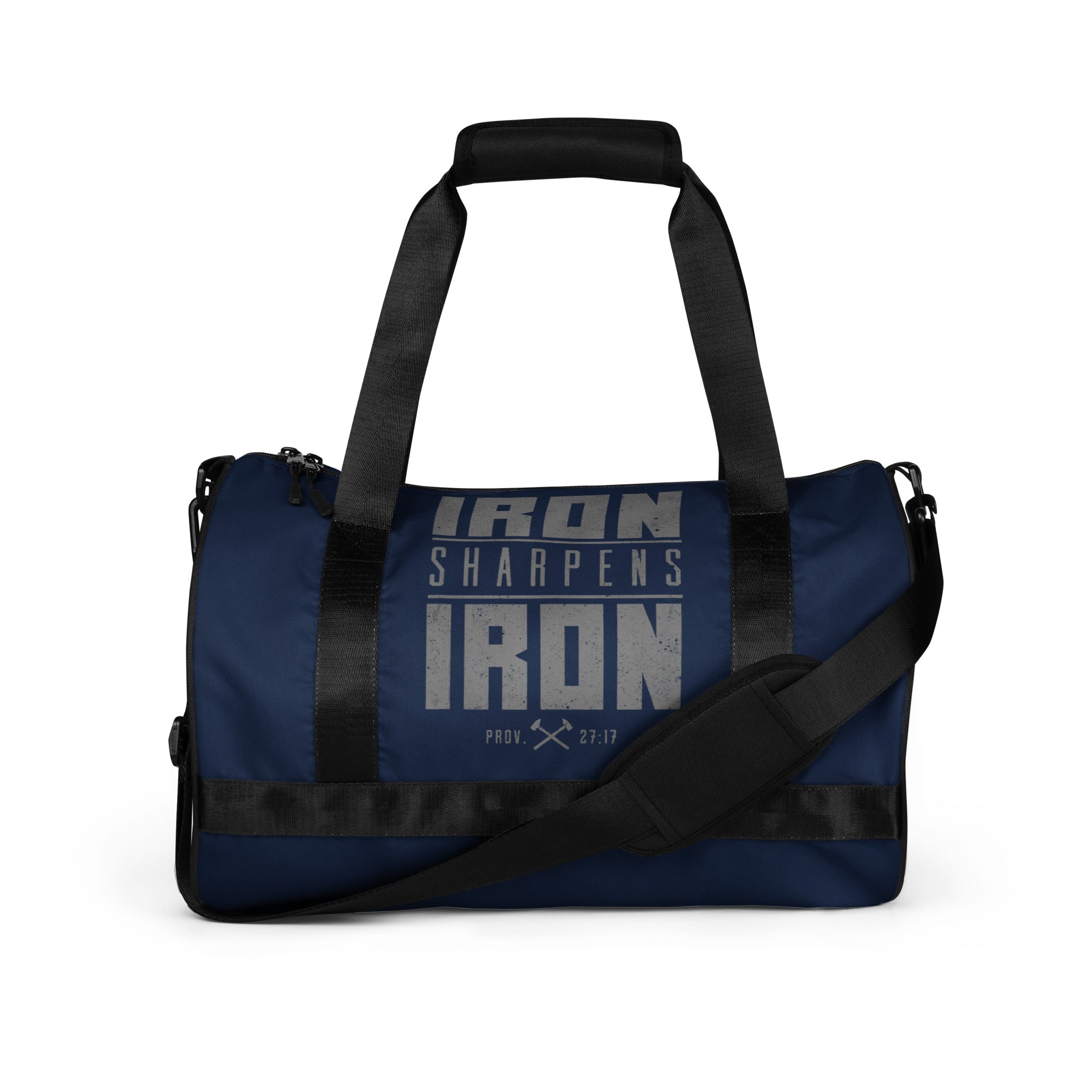 Iron Sharpens Iron Gym Bag - White - Front View