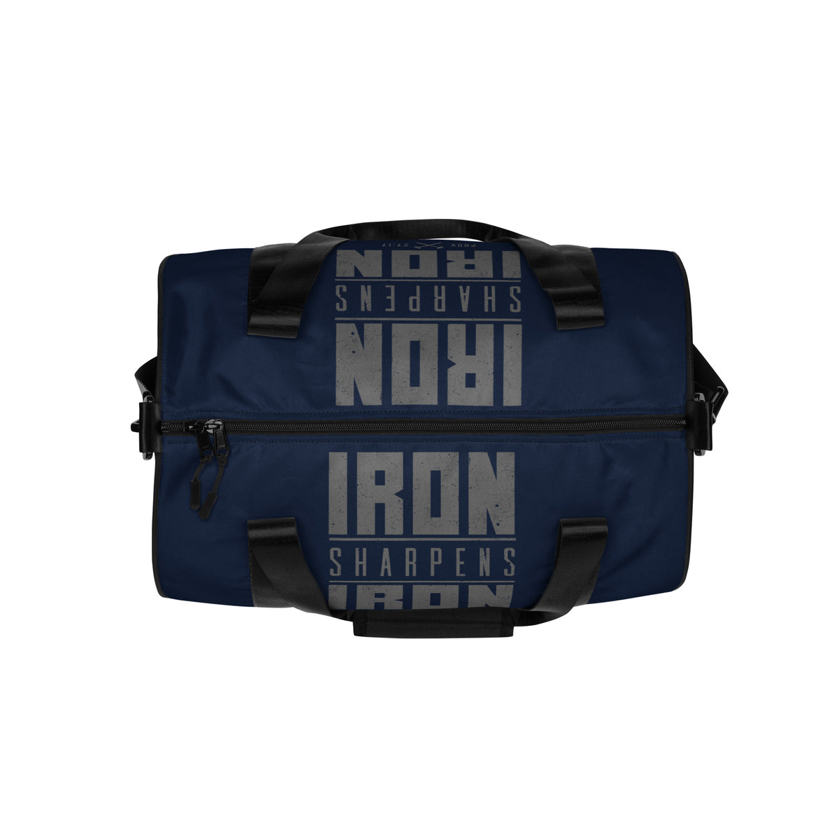 Iron Sharpens Iron Gym Bag - White - Top View