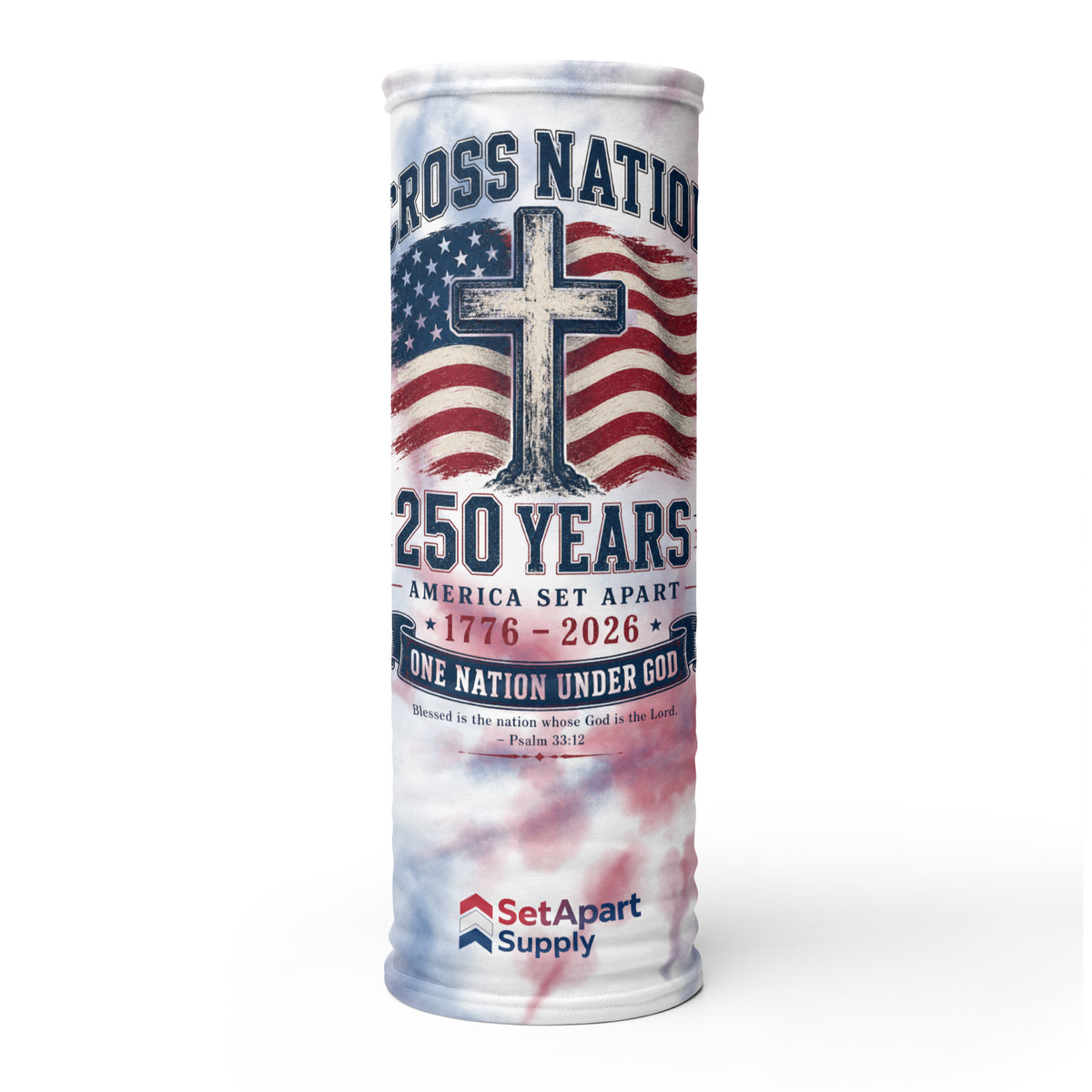 America 250th Neck Gaiter - White - Tube View