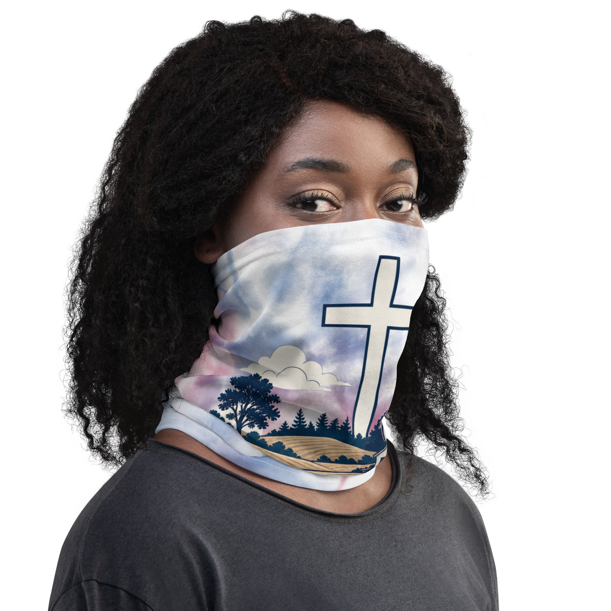 Heartland Neck Gaiter - White - Right Side View