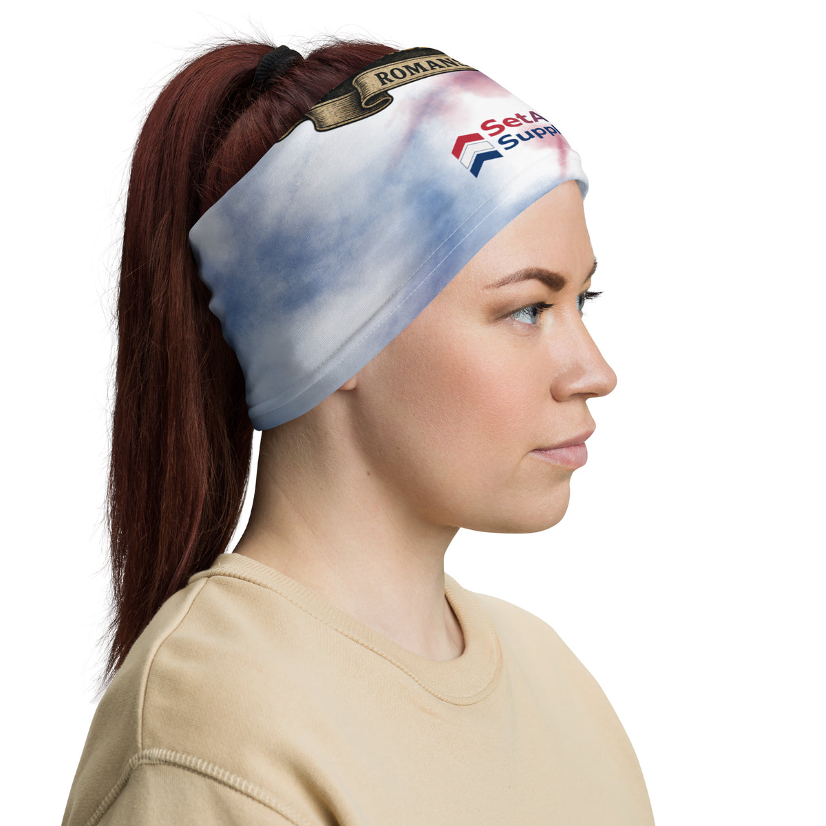 Victory in Christ Neck Gaiter - White - Right Side View 8