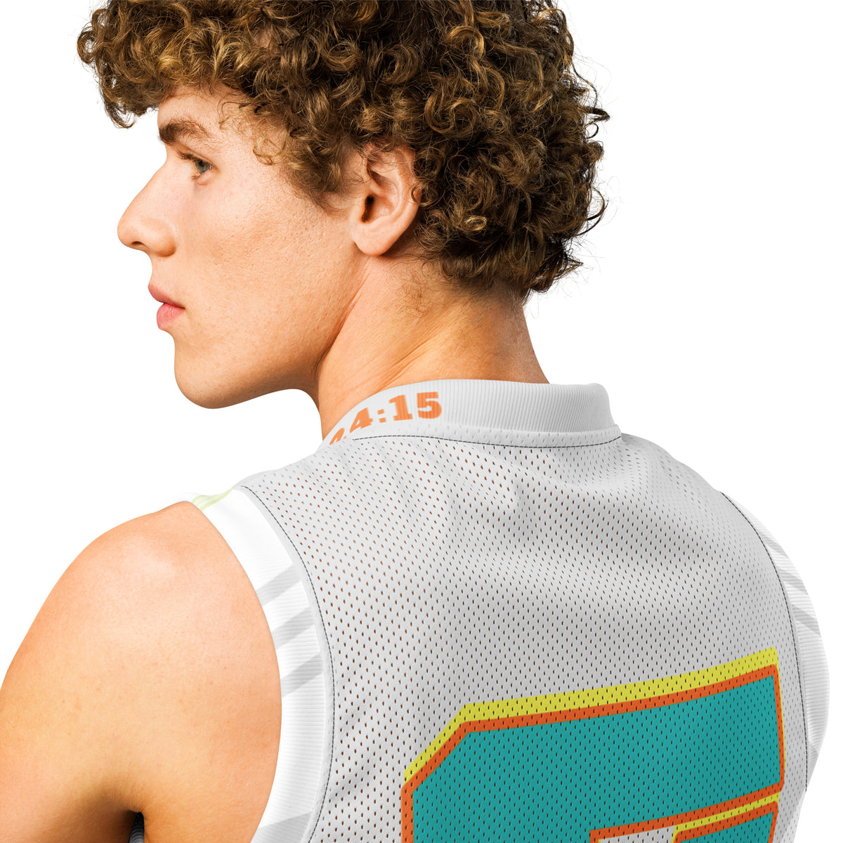 He is Dad Basketball Jersey - White - Back View