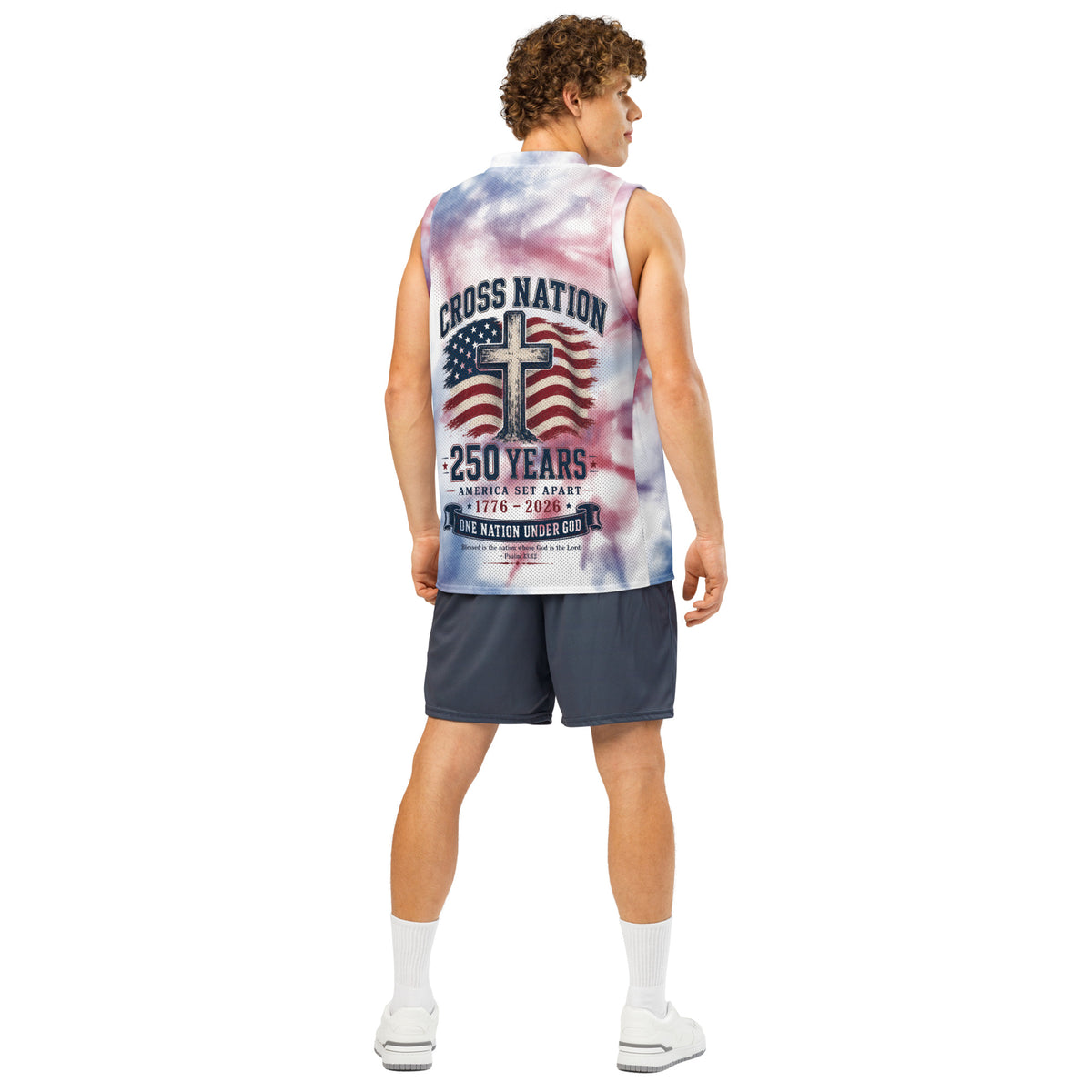 America 250th Basketball Jersey - White - Back View