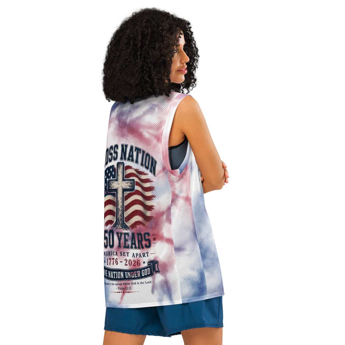 America 250th Basketball Jersey - White - Back View 2