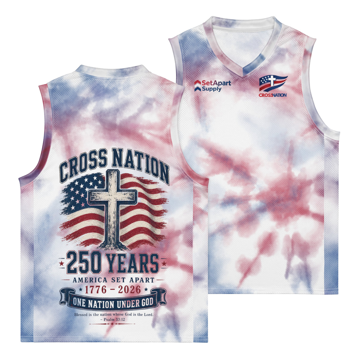 America 250th Basketball Jersey - White - Front and Back View
