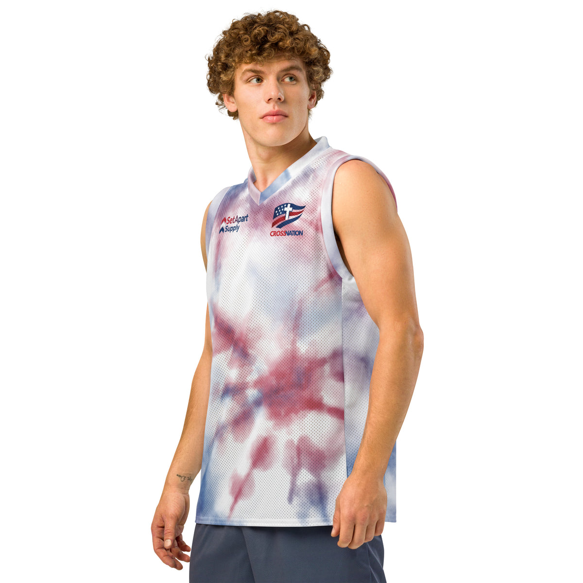 America 250th Basketball Jersey - White - Left Front View