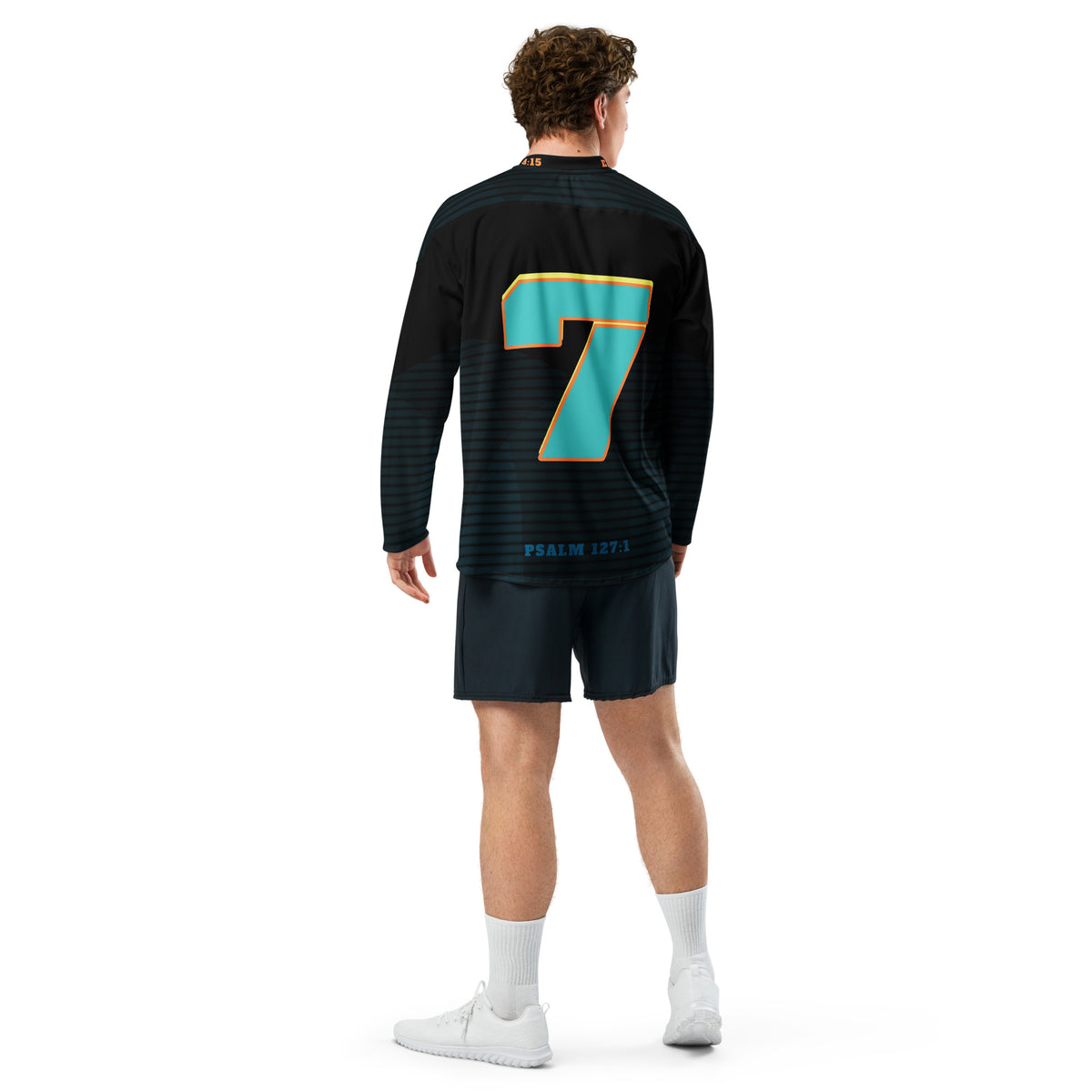 He is Dad Hockey Jersey - White - Back View