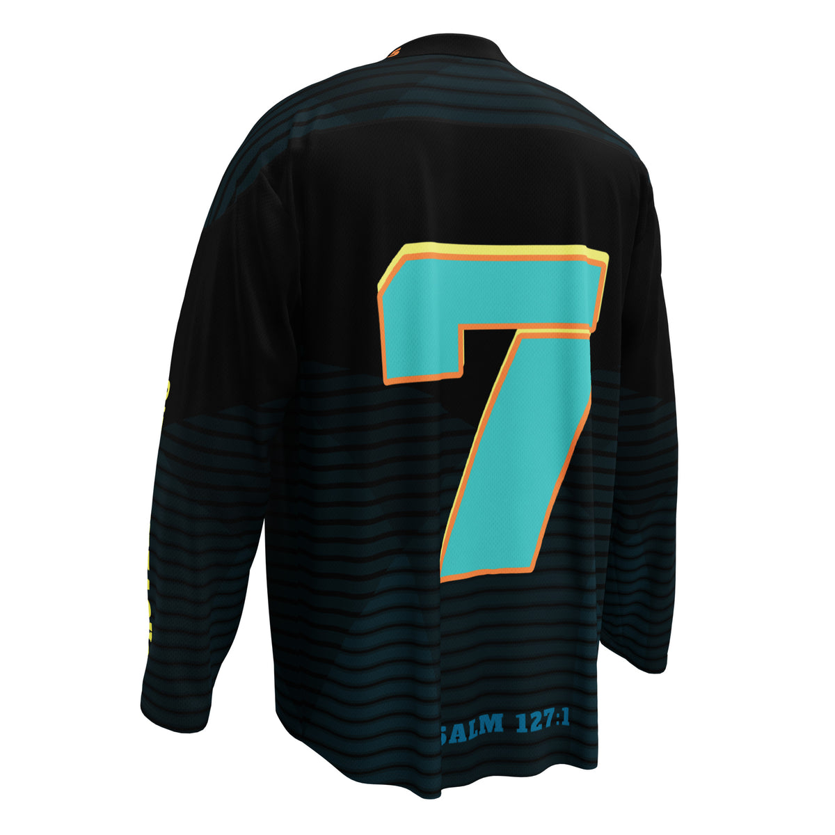 He is Dad Hockey Jersey - White - Left Back View