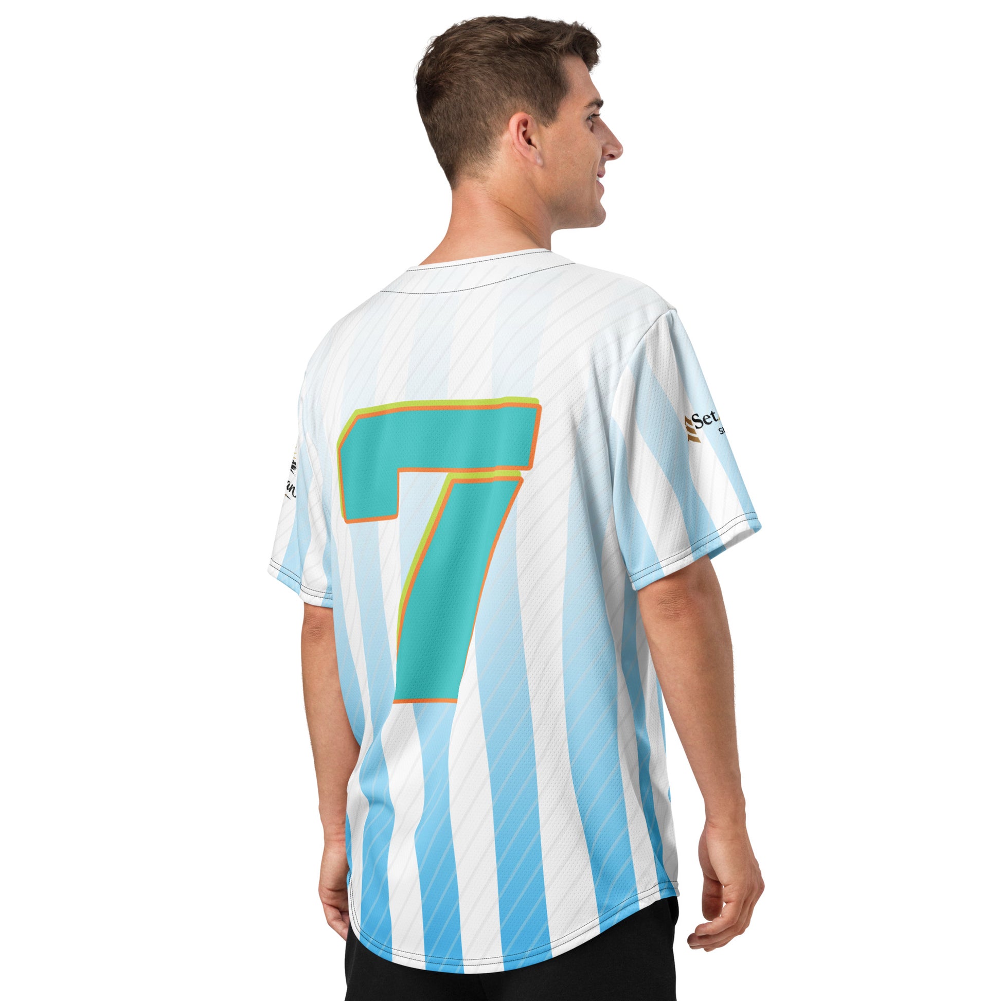 He is Dad Baseball Jersey - White - Back View