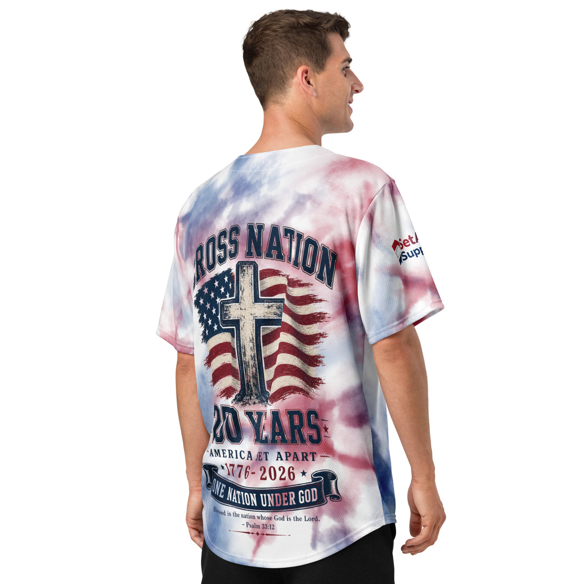 America 250th Baseball Jersey - White - Back View