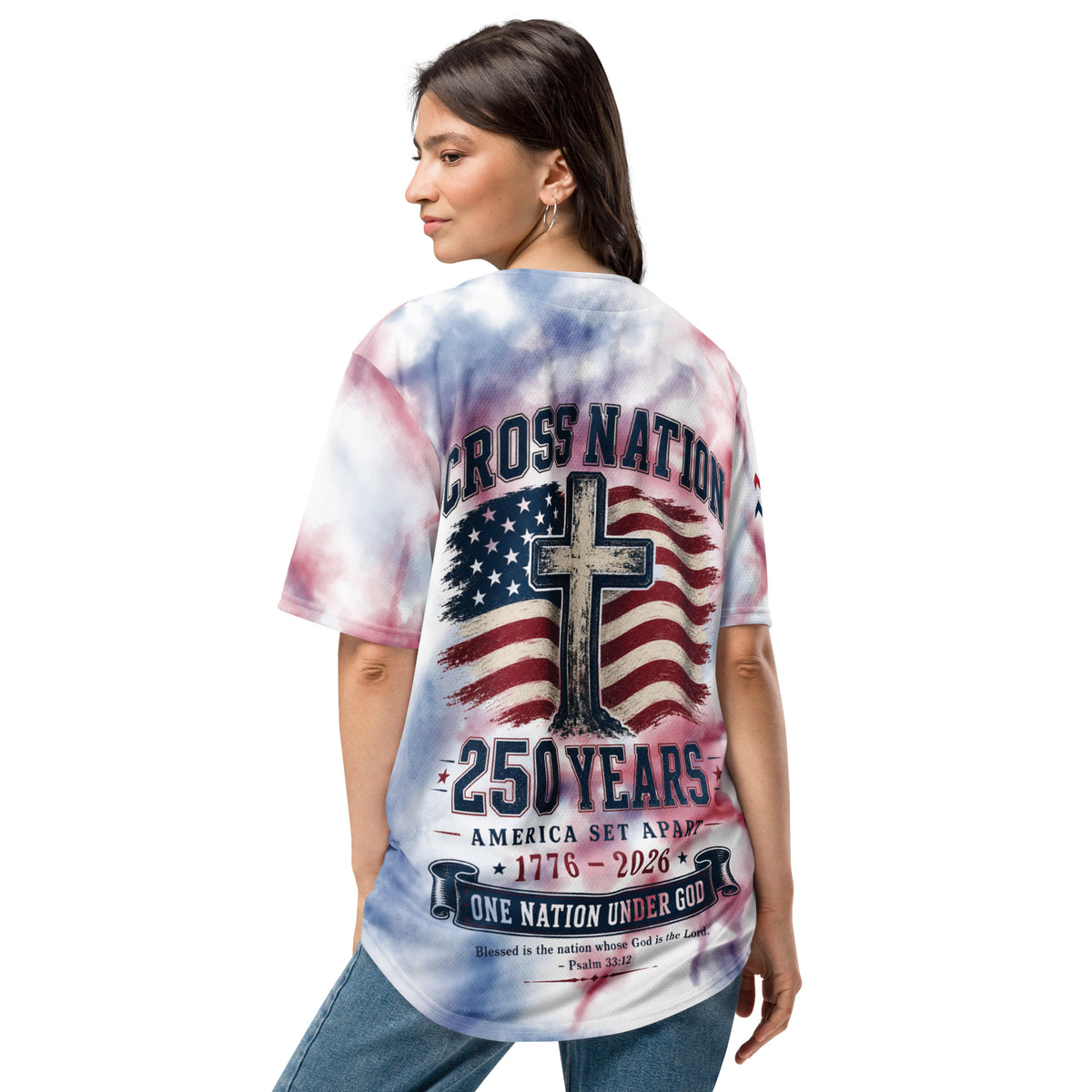 America 250th Baseball Jersey - White - Back View 2
