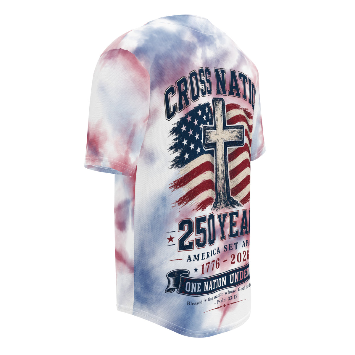 America 250th Baseball Jersey - White - Left Back View