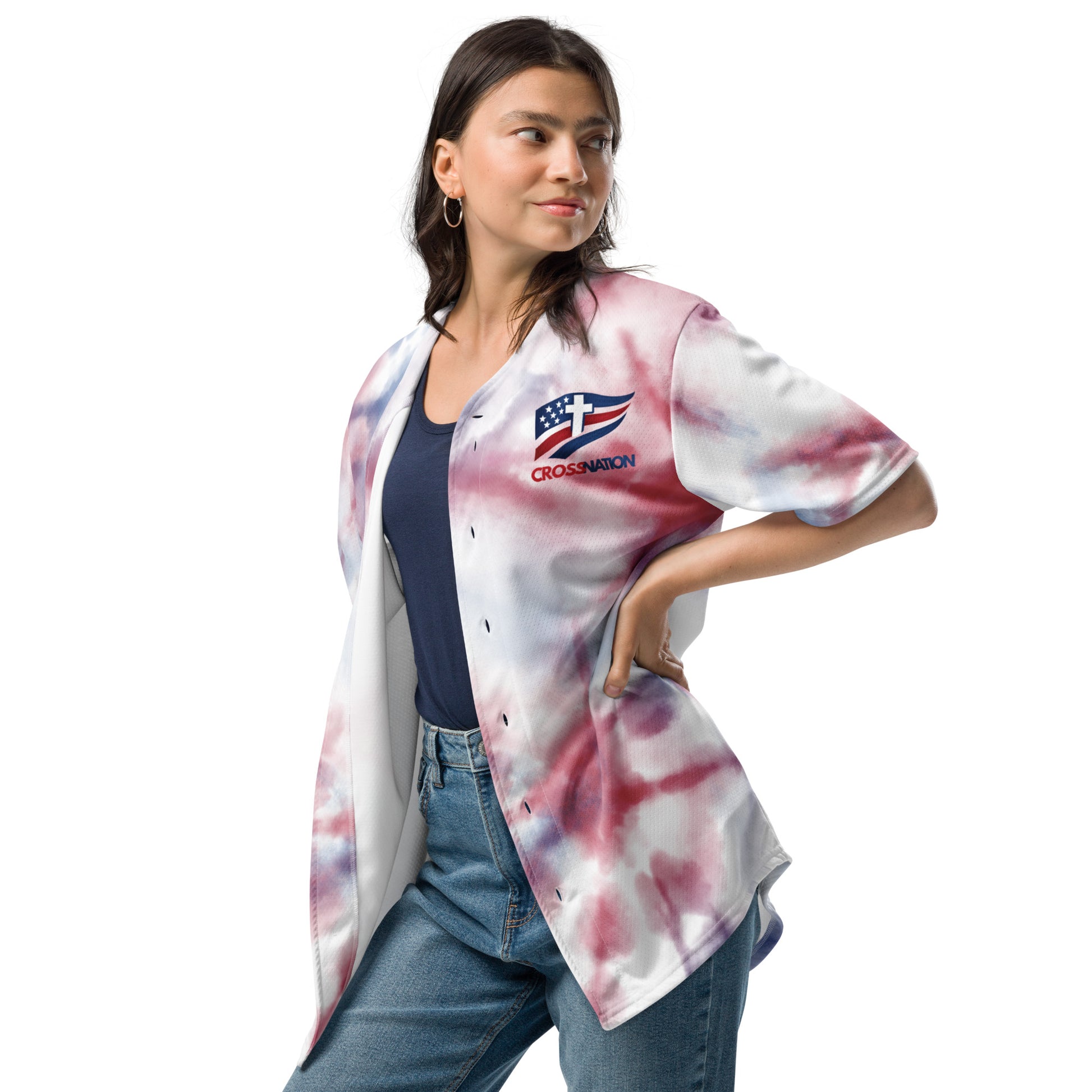 America 250th Baseball Jersey - White - Left Front View 2