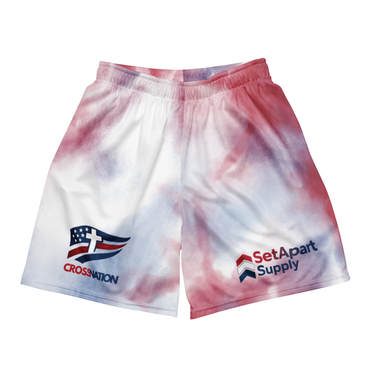 Men's CrossNation Mesh Shorts - White - Front View