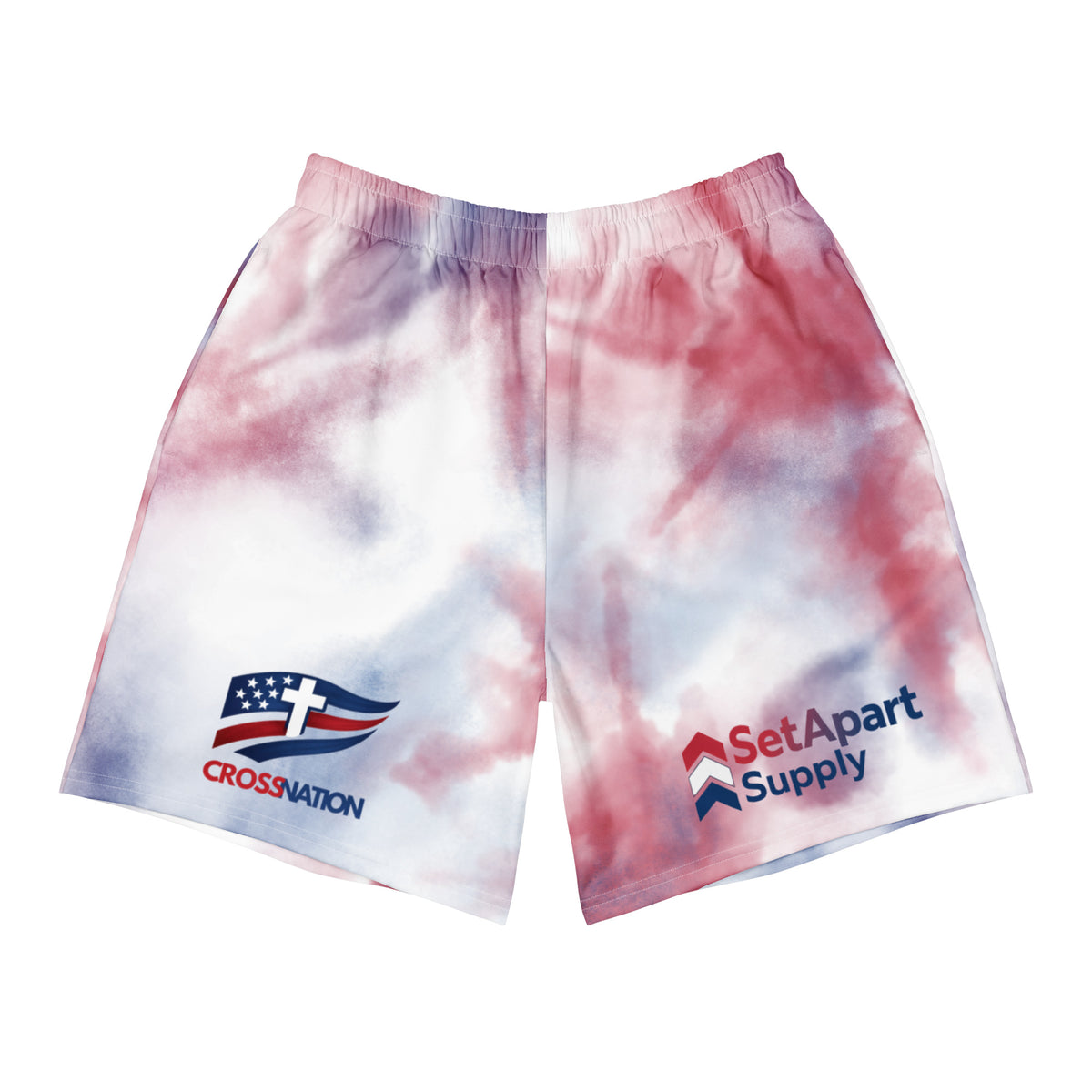 Men's CrossNation Athletic Shorts - White - Front View