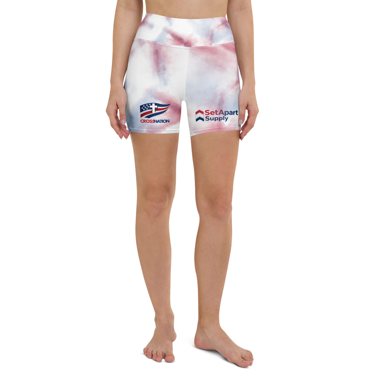 Women's CrossNation Stretch Shorts - White - Front View 2
