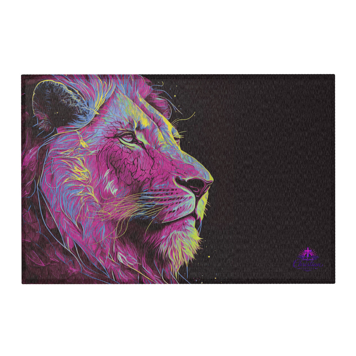 Lion of Judah Pink Area Rug - 36″×24″ - Front View